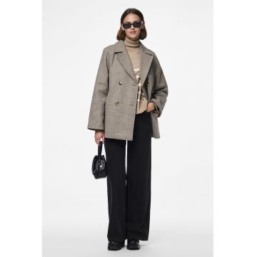 Palton supradimensionat cu nasturi - Grej