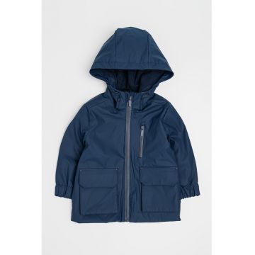 Pelerina de ploaie cu gluga si fermoar