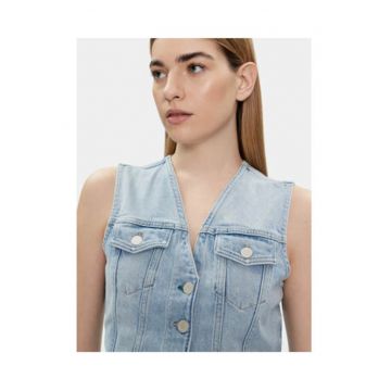 Vesta  Albastru - 79% bumbac - 20% bumbac reciclat - 1% elastan