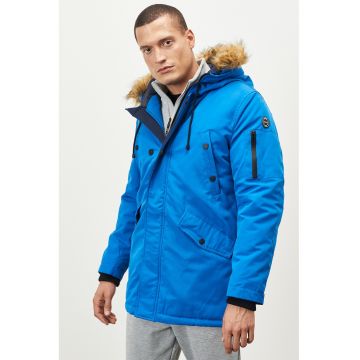 Geaca cu garnitura cu blana sintetica