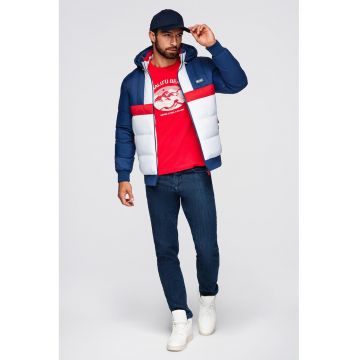 Geaca cu gluga si model colorblock