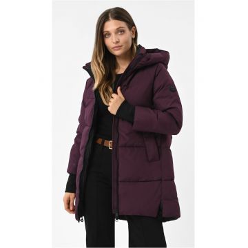 Geaca de iarna matlasata cu gluga - femei - dreapta -  J-Frozen - bordo