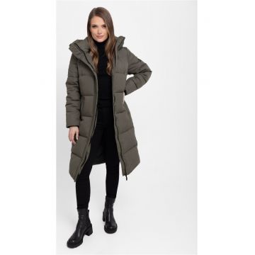 Geacă de iarnă matlasată cu glugă -  maro Geacă de iarnă matlasată cu glugă -  maro