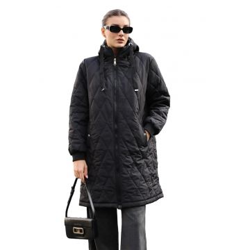 Geaca lunga -  Poliester - Negru