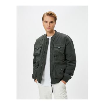 Jacheta bomber cu fermoar