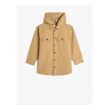 Jacheta-camasa cu gluga detasabila - Bej