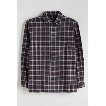 Jacheta-camasa lejera cu model in carouri - Gri deschis/Violet/Rosu stins