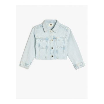 Jacheta crop din denim