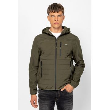 Jacheta cu buzunare cu fermoar si gluga