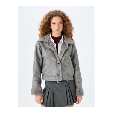 Jacheta cu captuseala de blana sintetica