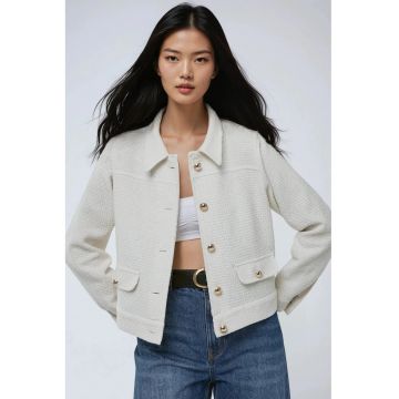 Jacheta texturata cu nasturi