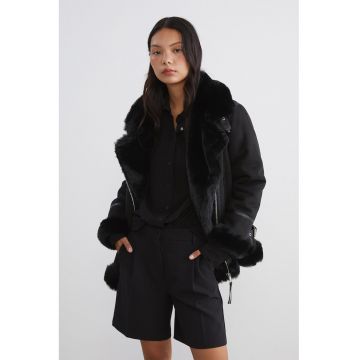 Palton de blana shearling sintetica