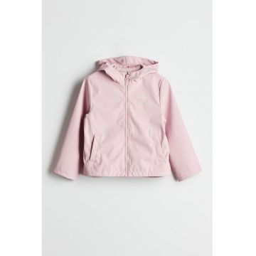 Pelerina de ploaie scurta cu gluga - Roz pal