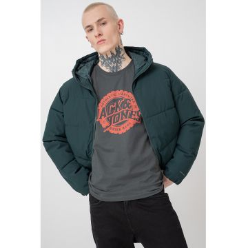 Geaca cu gluga si guler inalt