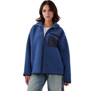 Geaca dama -  Blana artificiala - Albastru royal -