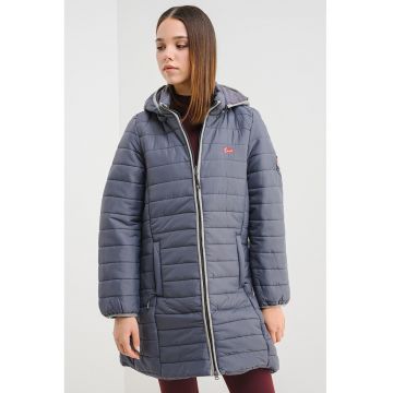 Geaca lunga cu vatelina si gluga Atika