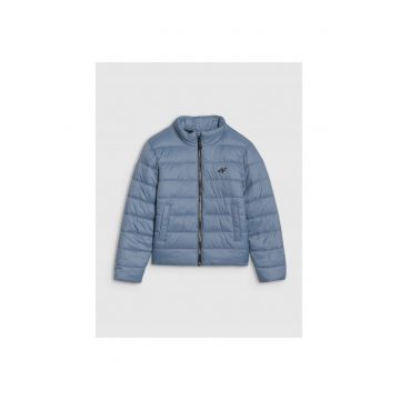 Geaca pentru baieti  bleumarin - poliester - guler inalt