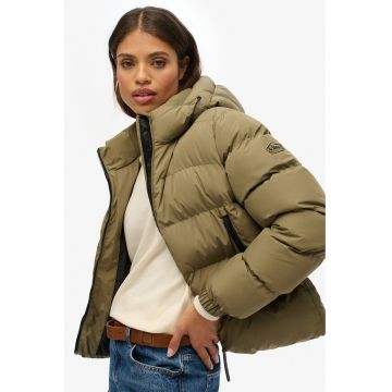 Geaca scurta bufanta cu gluga