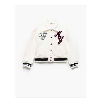 Jacheta bomber cu broderie