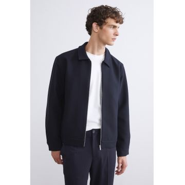 Jacheta-camasa cu fermoar si model uni - Bleumarin