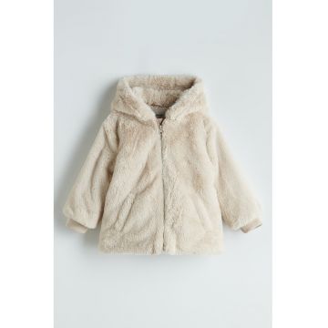 Jacheta de blana sintetica cu gluga
