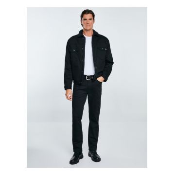 Jacheta de blugi cu blana sintetica