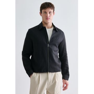 Jacheta de in cu fermoar si guler clasic