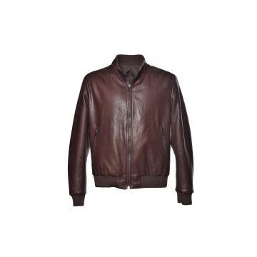 Jacheta din piele cu fermoar