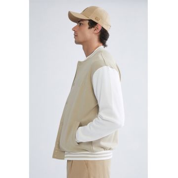 Jacheta regular fit din amestec de bumbac