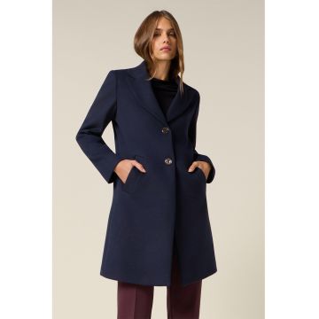 Palton uni cambrat - Albastru ultramarin