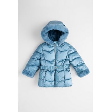 Geaca cu garnituri de blana sintetica si gluga