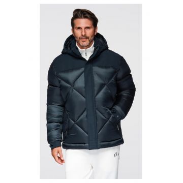 Geaca cu gluga si matlasare geometrica  OM-JAHP-0237