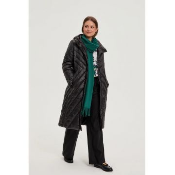 Geacă lungă femei -  neagr