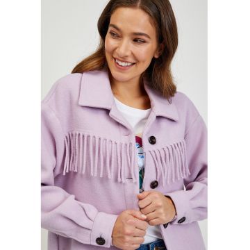 Jacheta-camasa cu franjuri - Lila