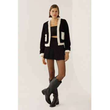 Jacheta dama -  Sherpa - Negru - Poliester