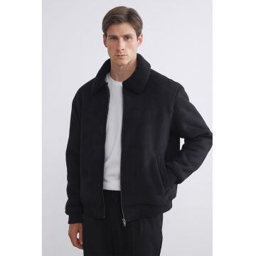 Jacheta de piele intoarsa sintetica