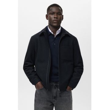 Jacheta din amestec de lana cu fermoar