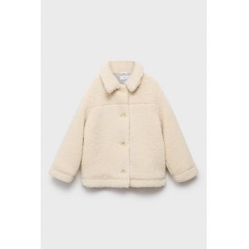 Jacheta din blana sherpa cu guler ascutit