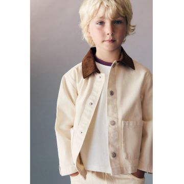 Jacheta din denim cu guler ascutit