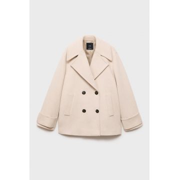 Palton cu doua randuri de nasturi - Maro nisip