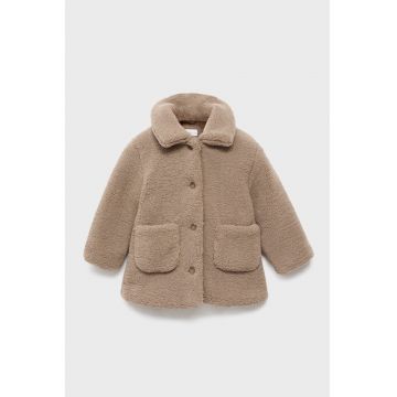 Palton cu efect shearling si nasturi