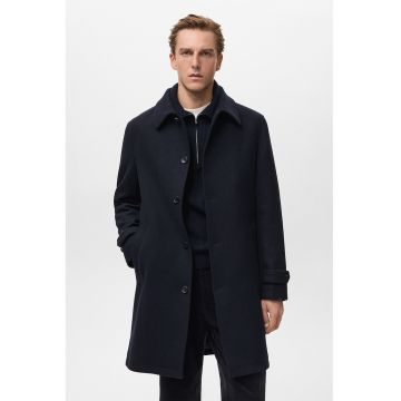 Palton din amestec de lana - Albastru ultramarin