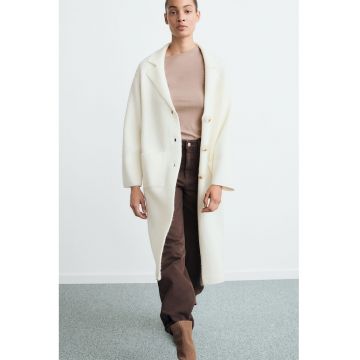 Palton lung tricotat - Bej