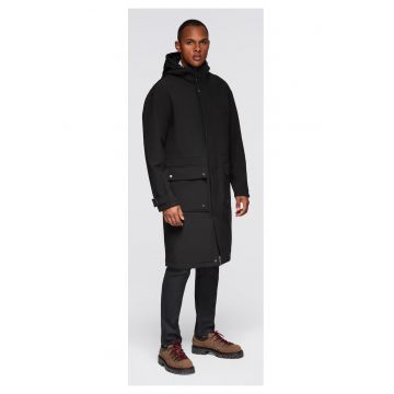 Palton parka cu captuseala din fleece si talie ajustabila  OM-JAPJ-0314 - Negru