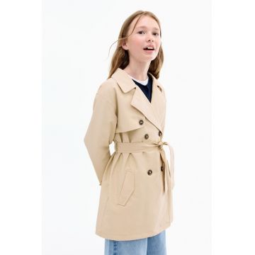 Trenci cu un cordon in talie - Maro nisip