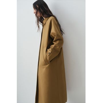 Trenci lung din bumbac - Caramel