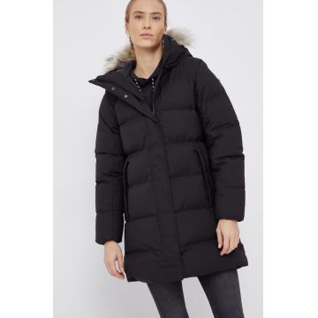 Helly Hansen geaca femei, culoarea negru, de iarna