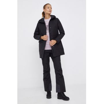 Helly Hansen geaca femei, culoarea negru, de iarna