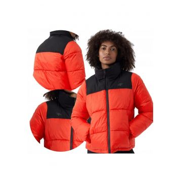 Geaca matlasata de dama -  Poliester - Rosu/Negru -