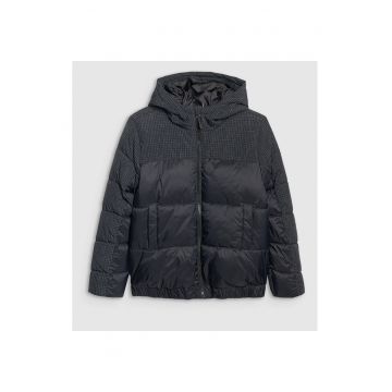 Geaca Puf Negru Intens pentru Baieti  Junior Sportstyle AW25 - Marime 134